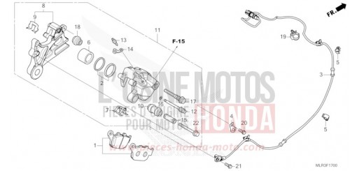 ETRIER DE FREIN ARRIERE CBR500RAR de 2024